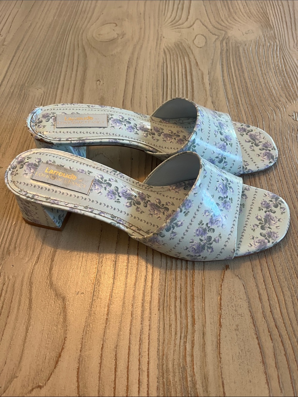 Larroude x loveshackfancy floral block feels with Floral Print size 9